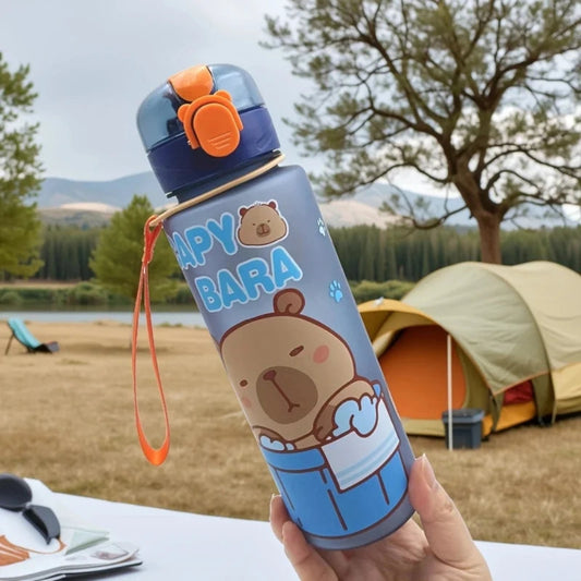 750ml Cute Capybara Water Bottle Leakproof Straw Sports Bottle Inviteck