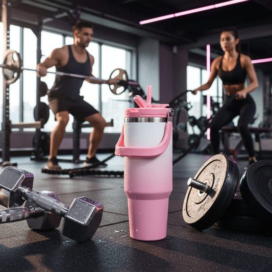 890ml Stainless Steel Insulated Tumbler with Straw Inviteck