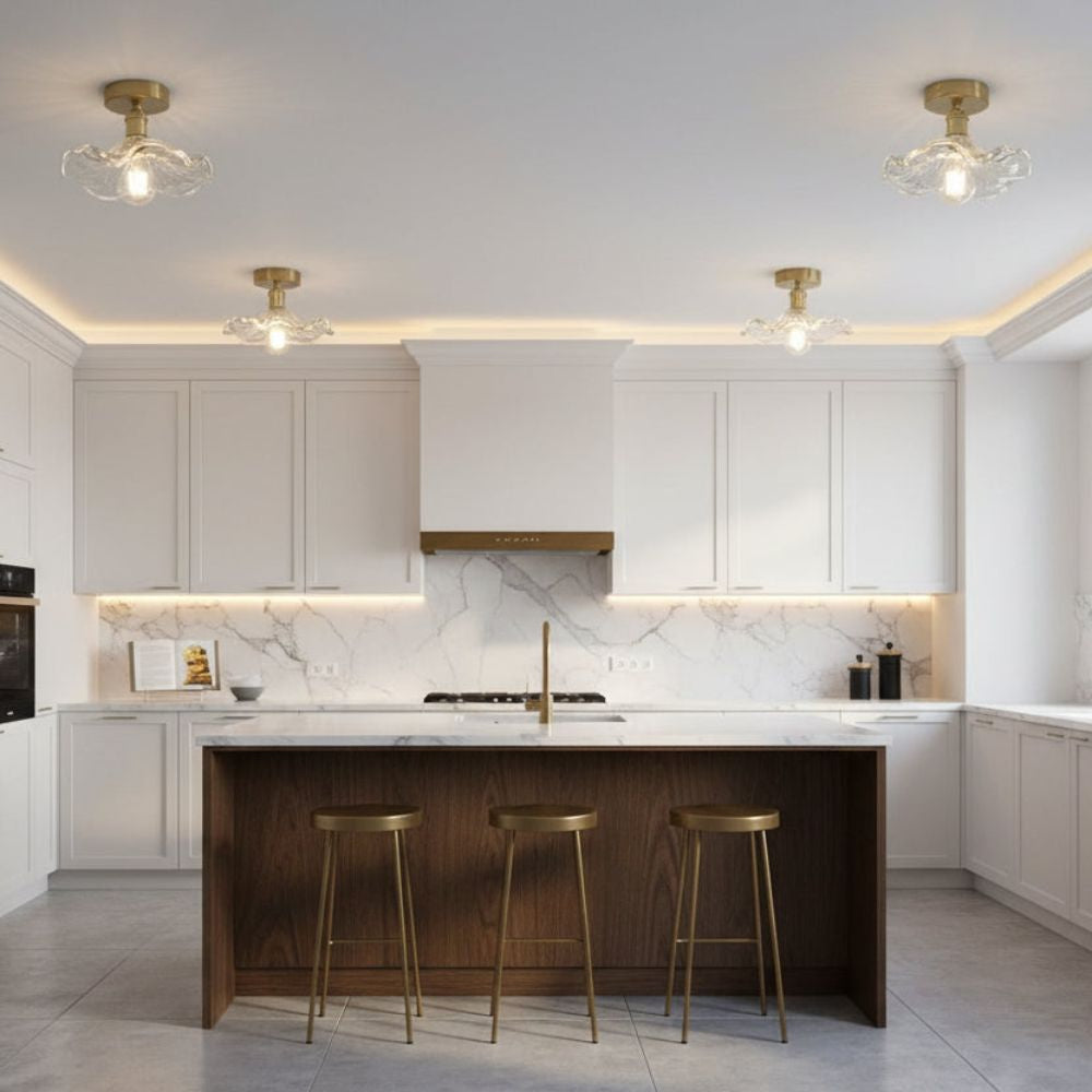 luxury gold glass ceiling fixture