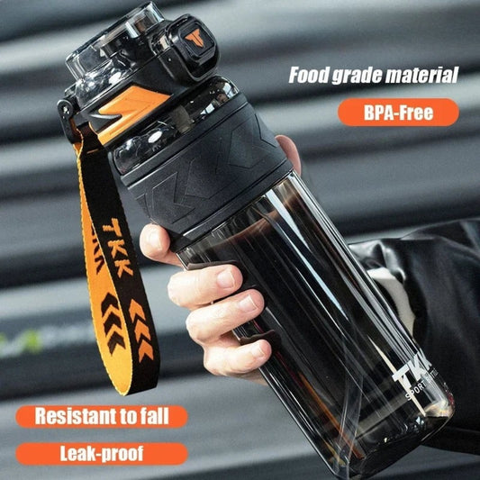 TKK 1000ml Tritan Sports Water Bottle with Straw BPA-Free Leakproof