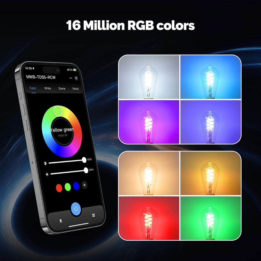Smart RGB LED Bulb – Dimmable Light with Voice Control