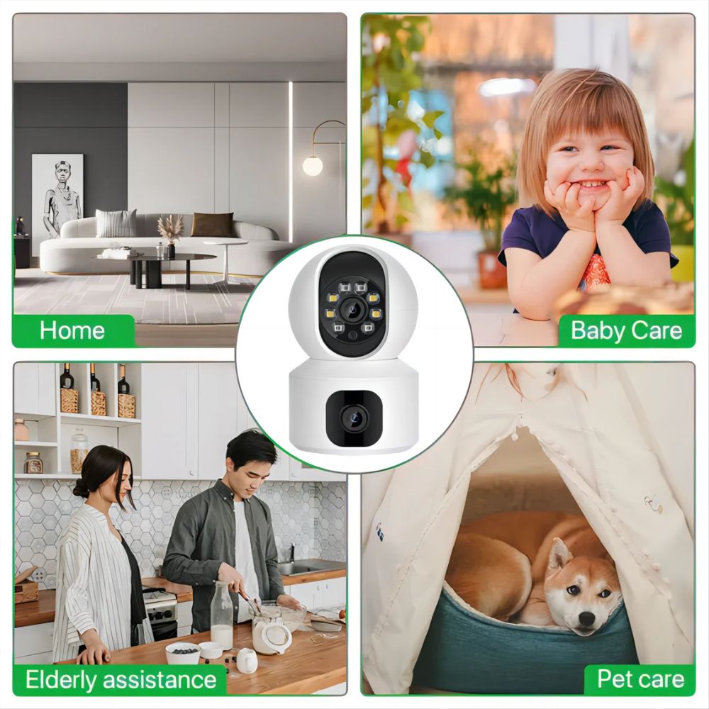 Smart Camera Home Security  – Dual Lens Baby Monitor