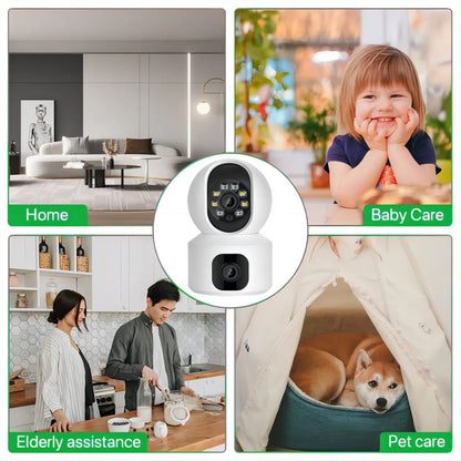 Smart Camera Home Security  – Dual Lens Baby Monitor