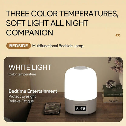 LED Lamp with Clock Display Touch Night Light USB