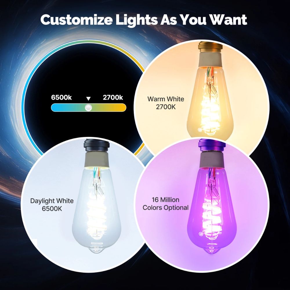 Smart RGB LED Bulb – Dimmable Light with Voice Control