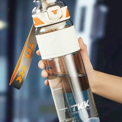 TKK 1000ml Tritan Sports Water Bottle with Straw BPA-Free Leakproof