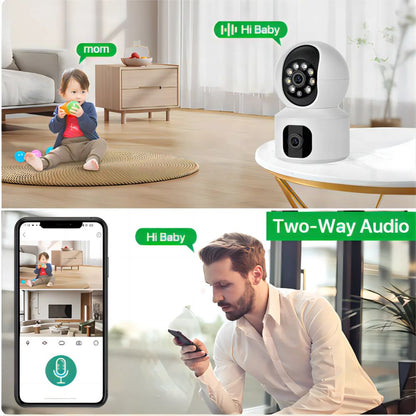 Smart Camera Home Security  – Dual Lens Baby Monitor