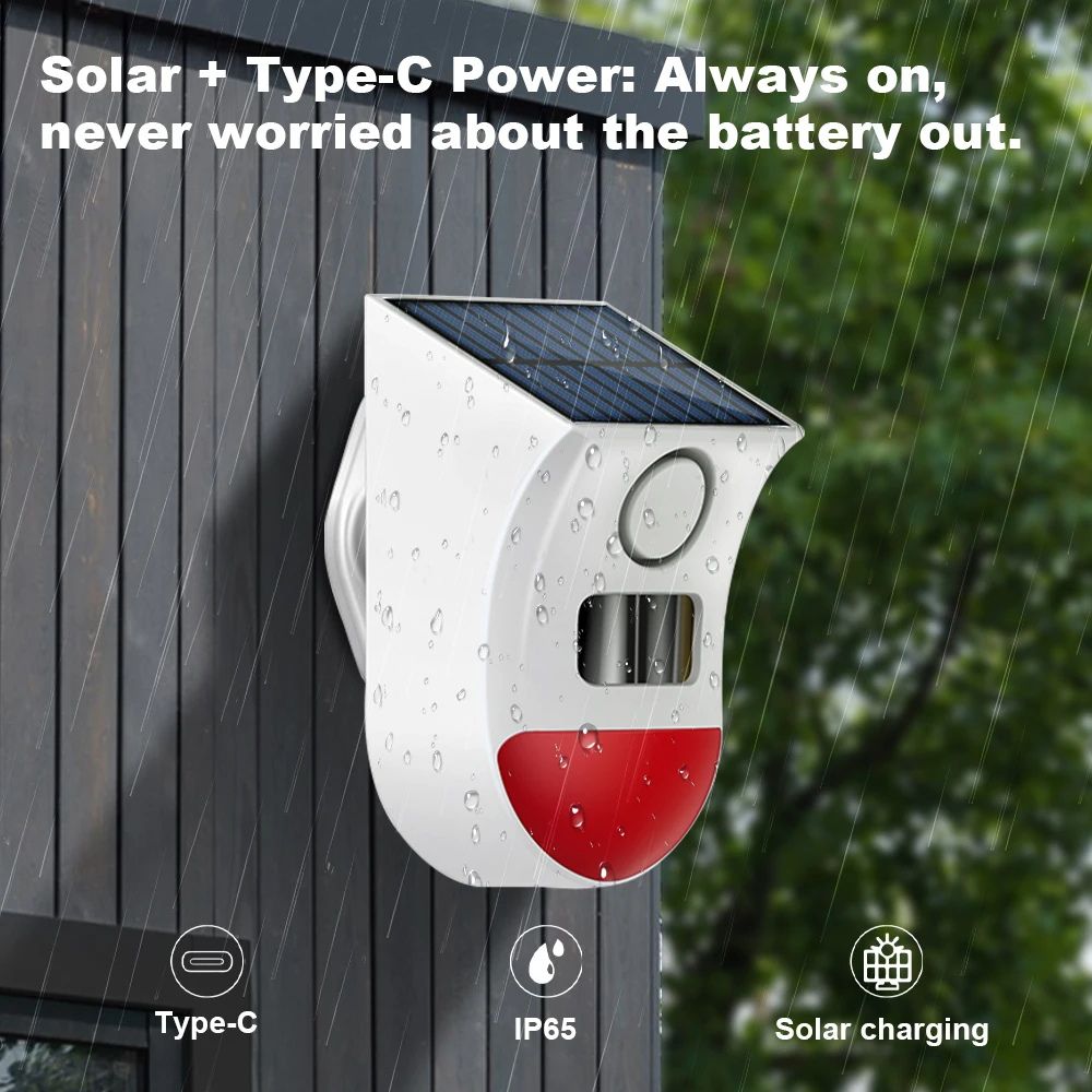 Smart Solar Alarm Siren – Outdoor Security Sensor