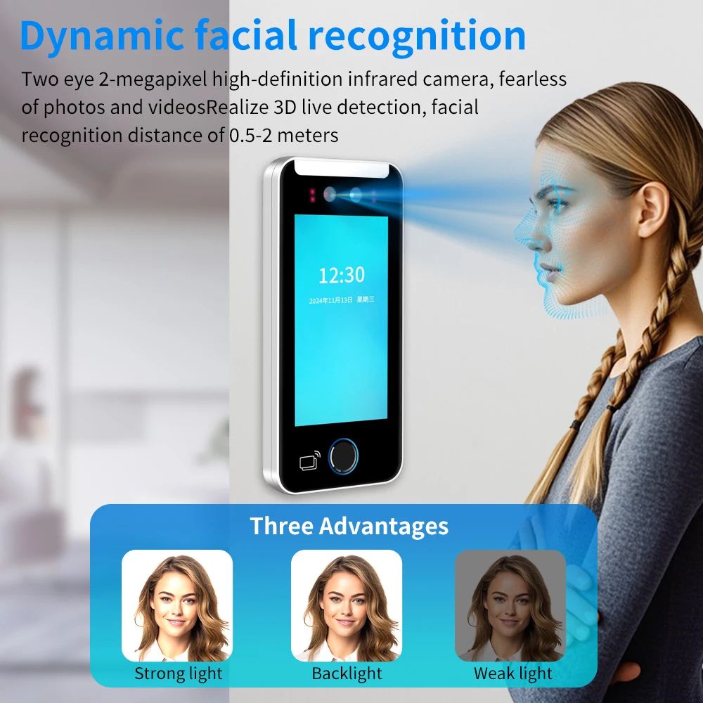 AI Biometric Access Control Machine – Face & Fingerprint
