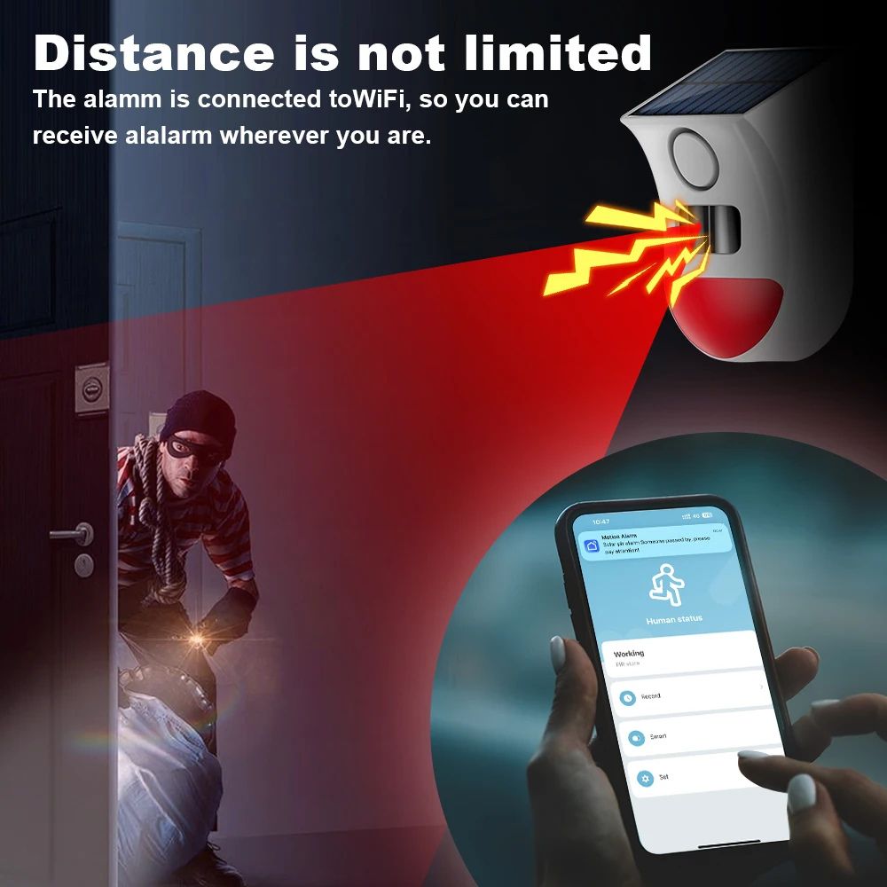 Smart Solar Alarm Siren – Outdoor Security Sensor