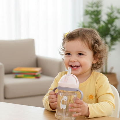350ml Kids Water Bottle with Straw Leak-Proof Inviteck
