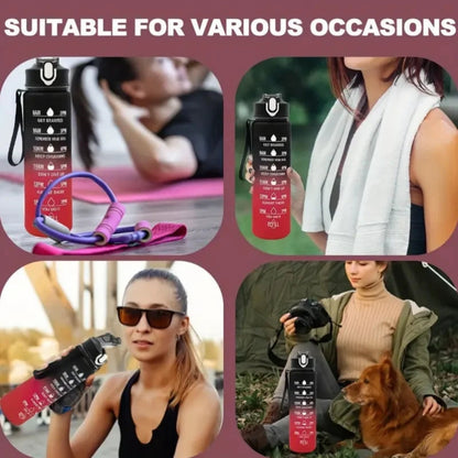Motivational Water Bottle with Time Marker Sports Bottle  Inviteck