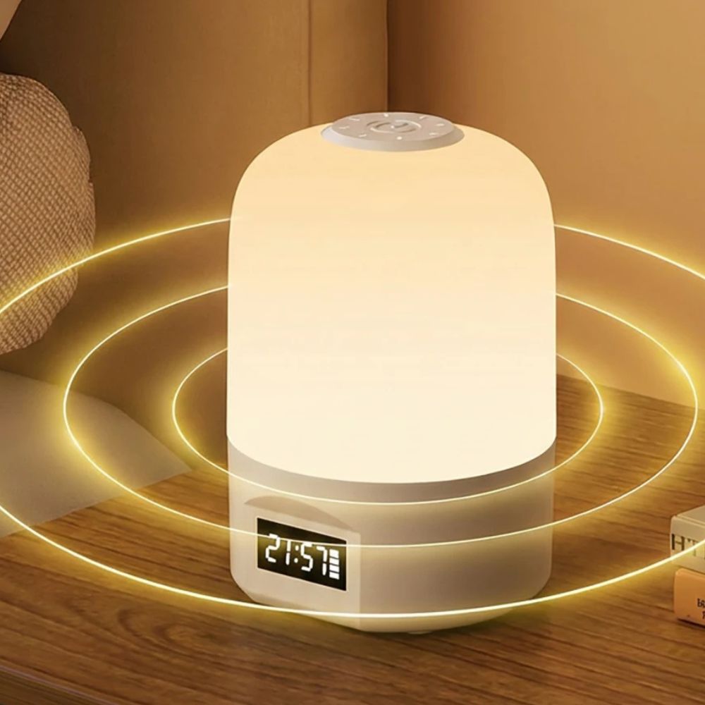 LED Lamp with Clock Display Touch Night Light USB