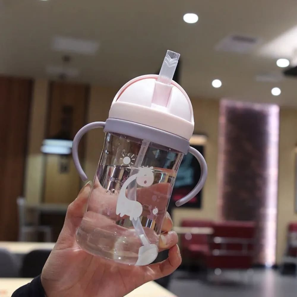 350ml Kids Water Bottle with Straw Leak-Proof Inviteck