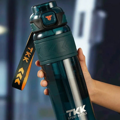 TKK 1000ml Tritan Sports Water Bottle with Straw BPA-Free Leakproof