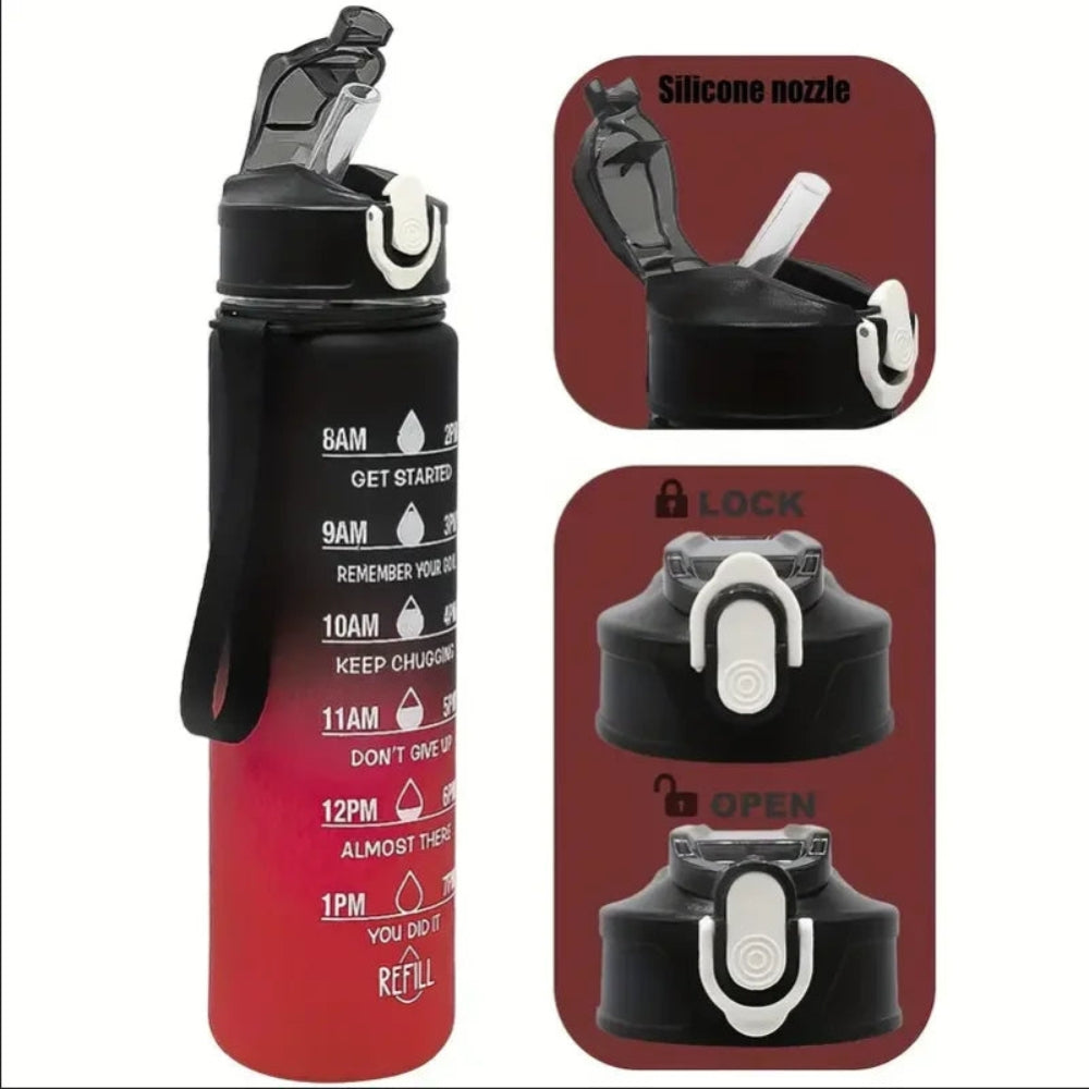 Motivational Water Bottle with Time Marker Sports Bottle  Inviteck