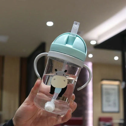 350ml Kids Water Bottle with Straw Leak-Proof Inviteck