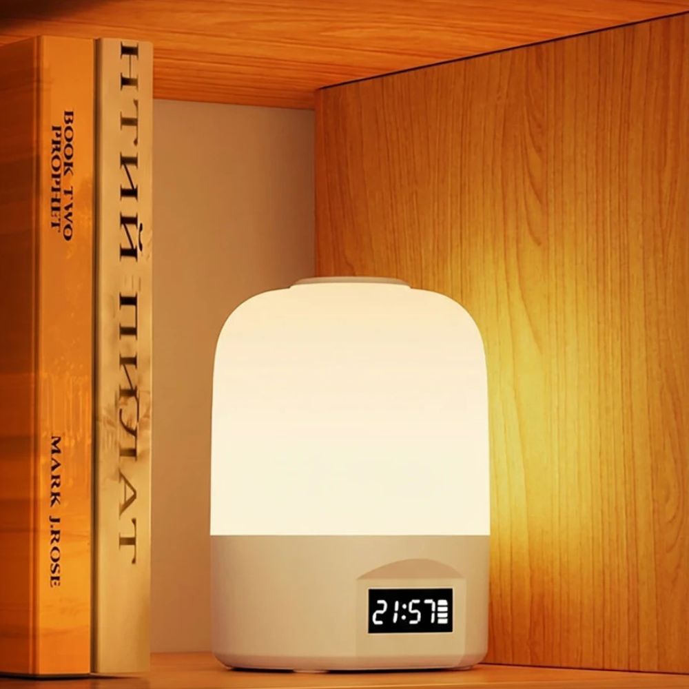 LED Lamp with Clock Display Touch Night Light USB