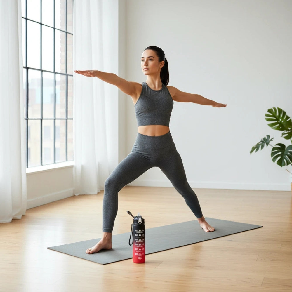 Motivational Water Bottle with Time Marker Sports Bottle  Inviteck