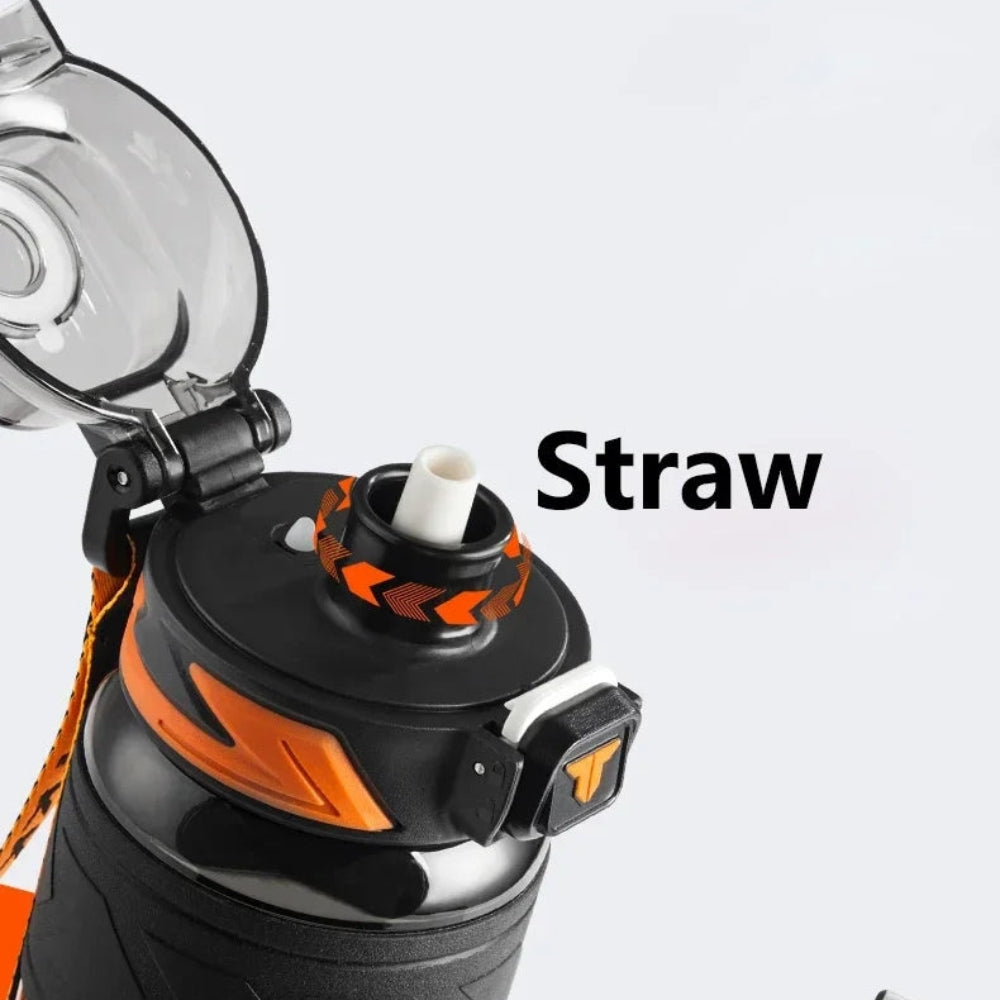 TKK 1000ml Tritan Sports Water Bottle with Straw BPA-Free Leakproof