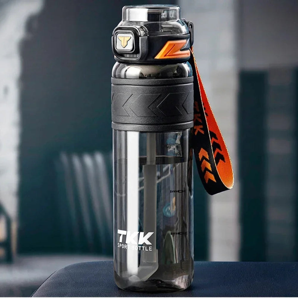 TKK 1000ml Tritan Sports Water Bottle with Straw BPA-Free Leakproof