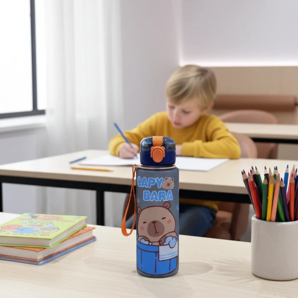 750ml Cute Capybara Water Bottle Leakproof Straw Sports Bottle  Inviteck