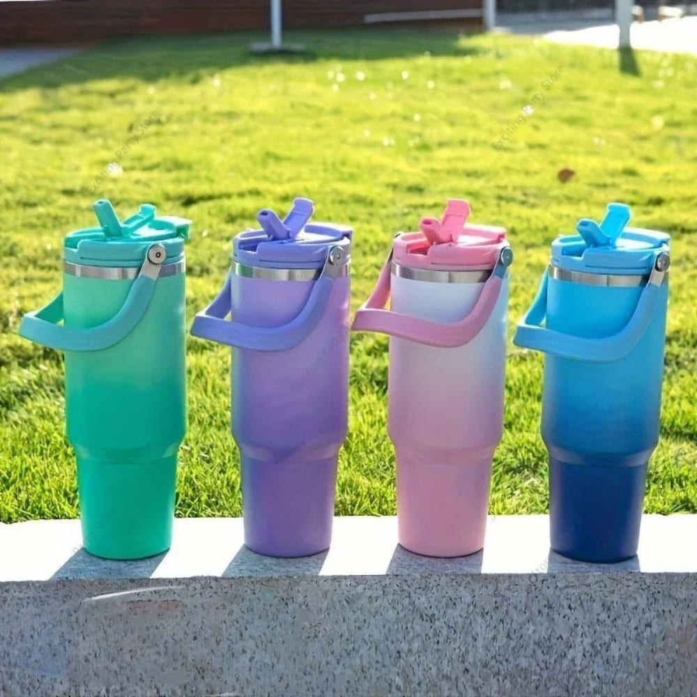 890ml Stainless Steel Insulated Tumbler with Straw Inviteck