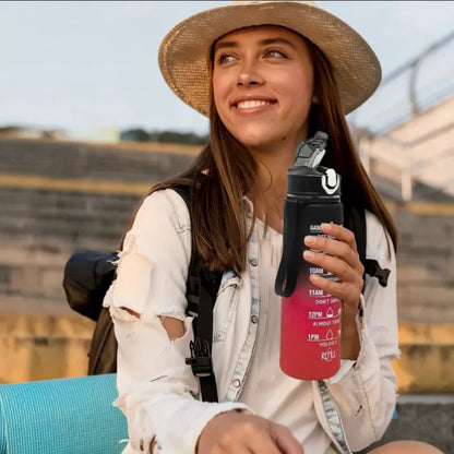 Motivational Water Bottle with Time Marker Sports Bottle  Inviteck