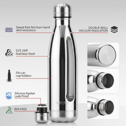 WATERSY 500ml Stainless Steel Insulated Water Bottle