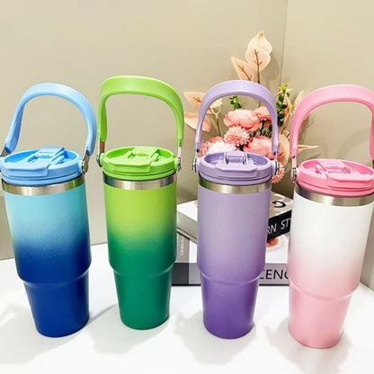 890ml Stainless Steel Insulated Tumbler with Straw Inviteck