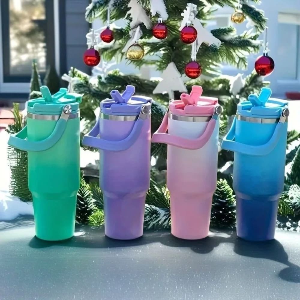 890ml Stainless Steel Insulated Tumbler with Straw Inviteck