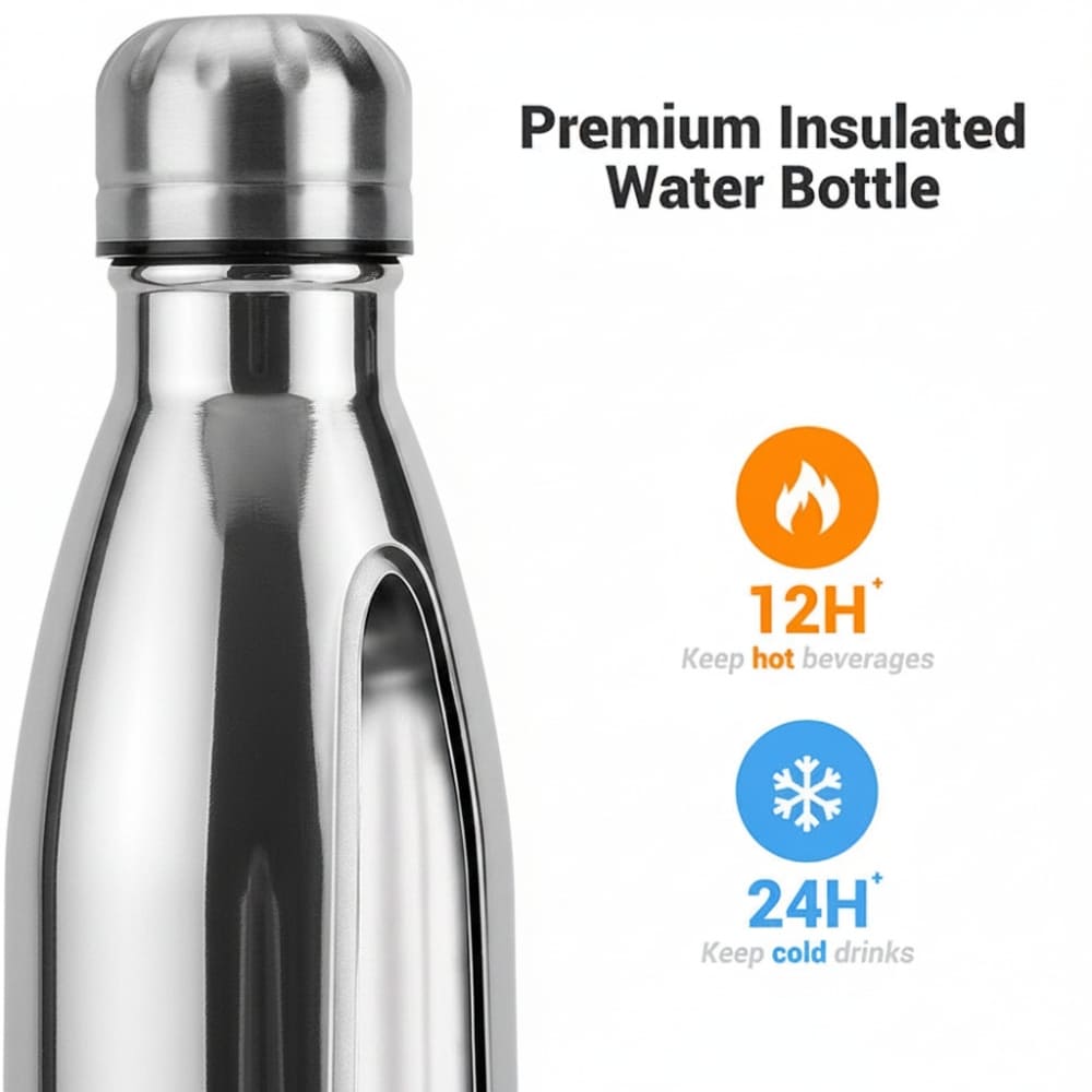 WATERSY 500ml Stainless Steel Insulated Water Bottle