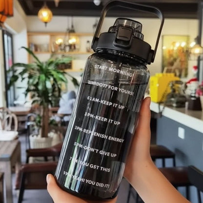 67oz Motivational Water Bottle with Straw & Time Marker Inviteck