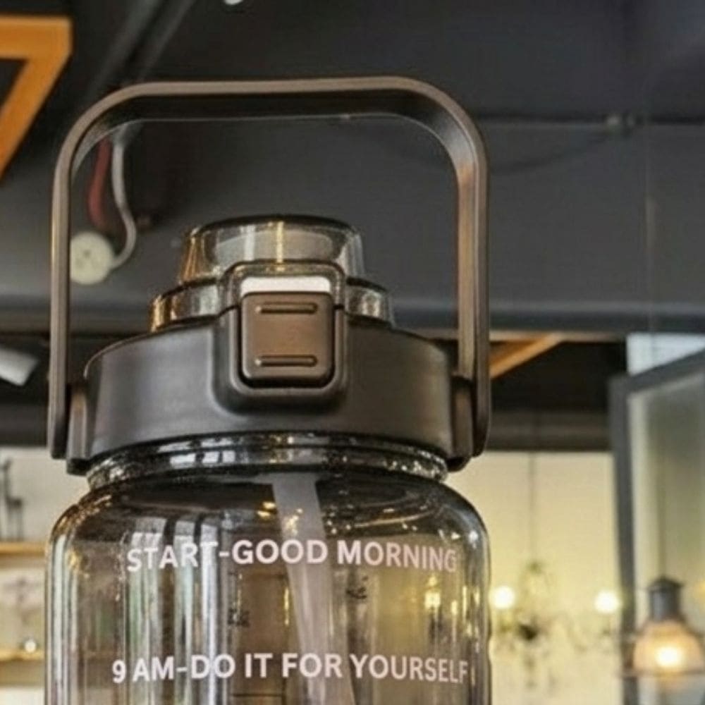 67oz Motivational Water Bottle with Straw & Time Marker Inviteck