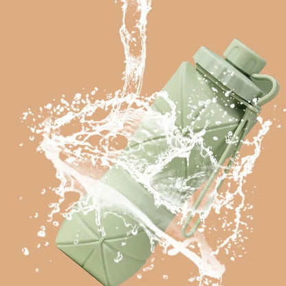 16.9oz Silicone Foldable Water Bottle – Portable Collapsible Cup Inviteck