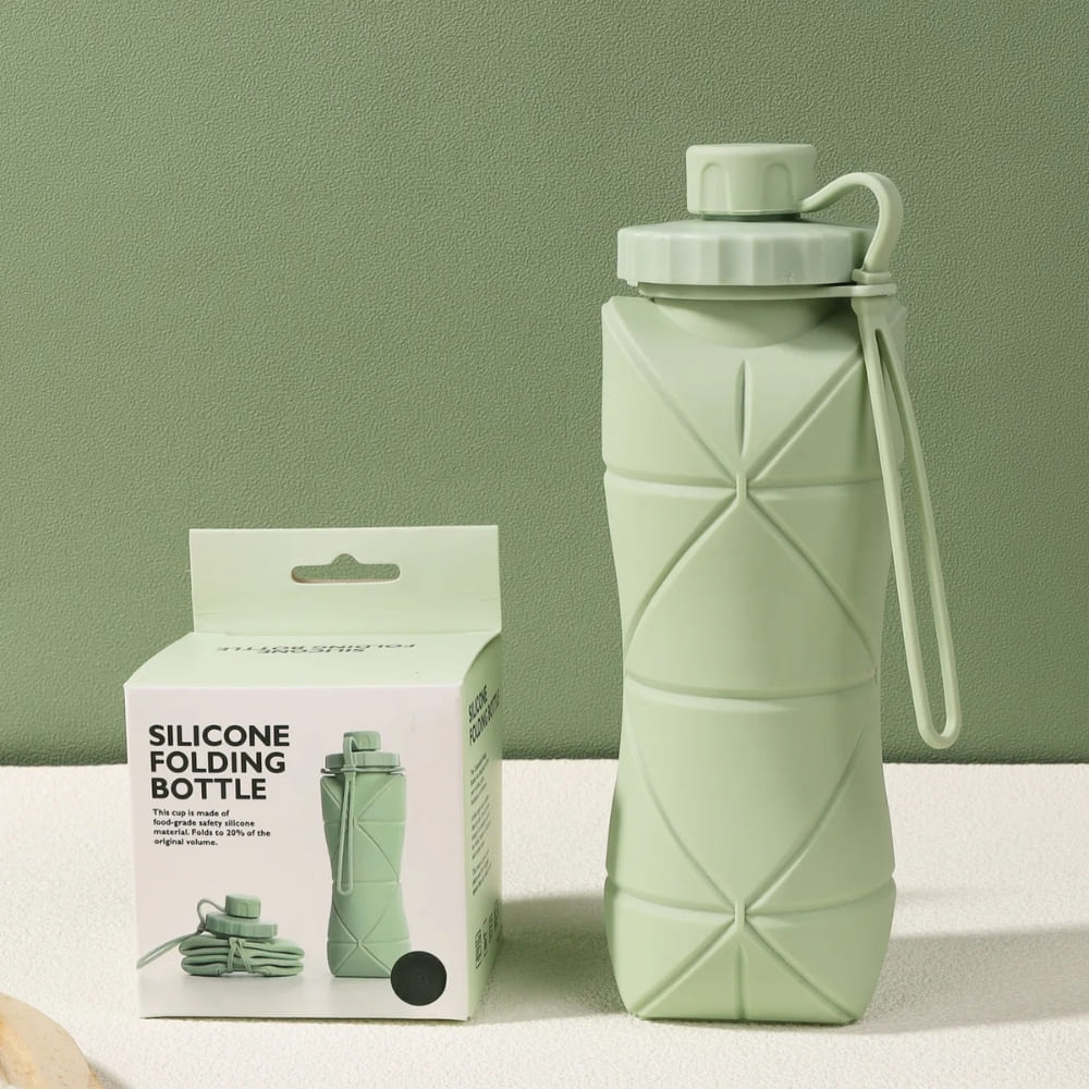 16.9oz Silicone Foldable Water Bottle – Portable Collapsible Cup Inviteck