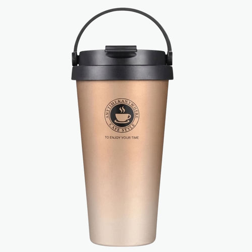 Insulated Travel Mug with Handle 17 oz  Stainless Steel Leak-Proof Inviteck
