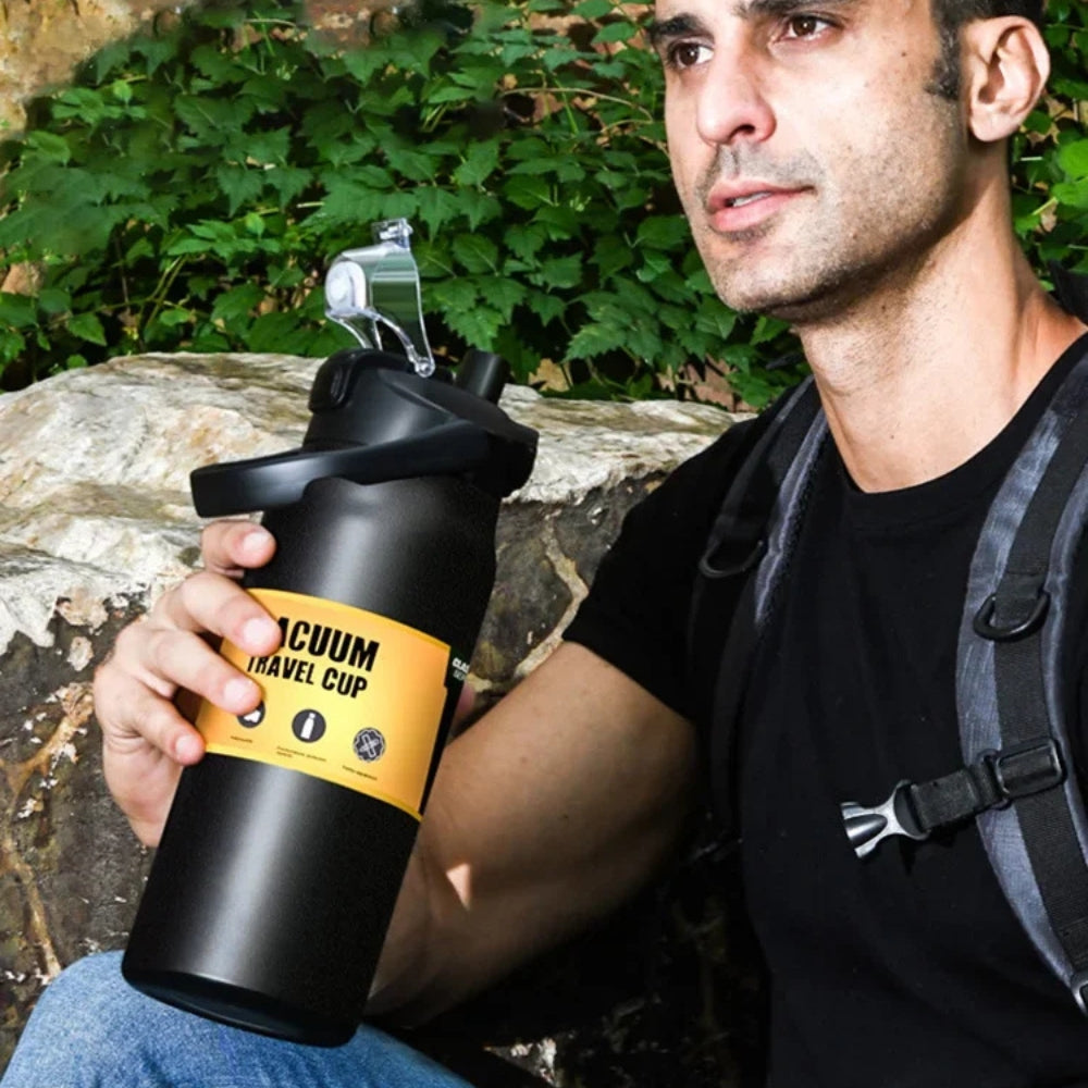 33.8oz Insulated Stainless Steel Water Bottle with Straw & Handle Inviteck