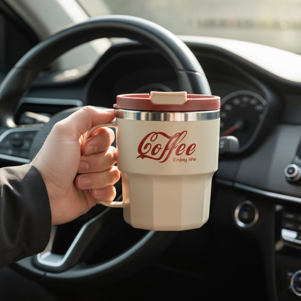 13.5oz Stainless Steel Insulated Coffee Mug with Handle Inviteck