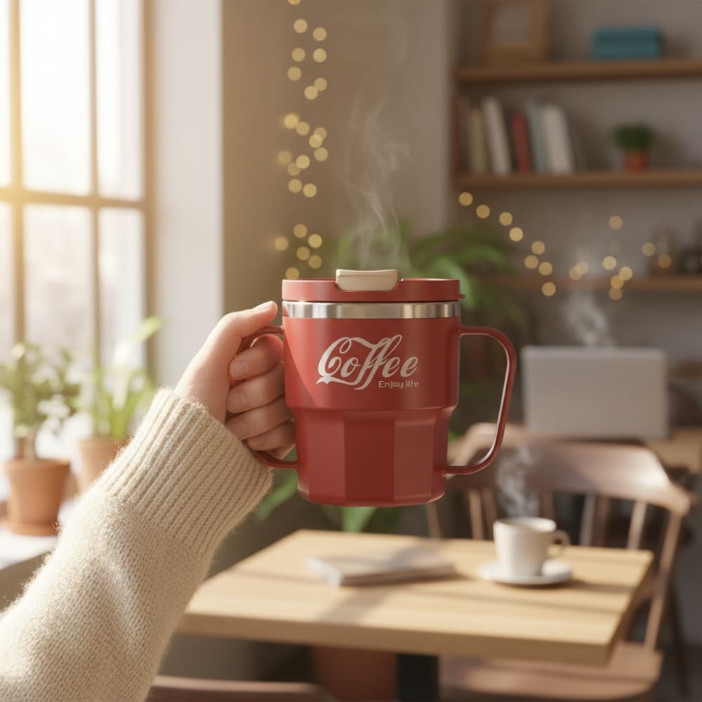 13.5oz Stainless Steel Insulated Coffee Mug with Handle Inviteck
