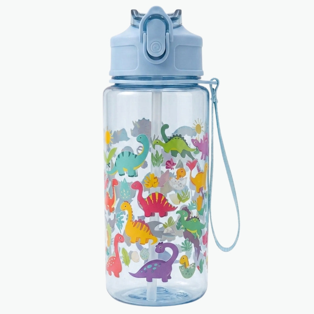 16.9oz BPA-Free Cartoon Straw Water Bottle Inviteck