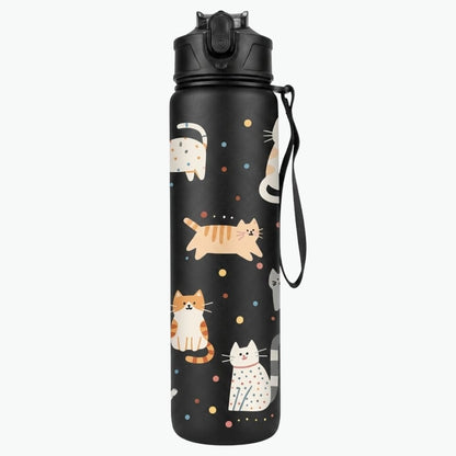 Kids Water Bottle 25 oz 3D Cartoon Cat Design – Leak-Proof Inviteck