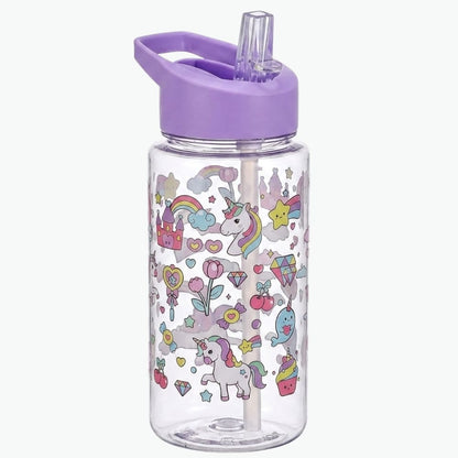 16.9oz Unicorn Ice Cream Straw Water Bottle Inviteck