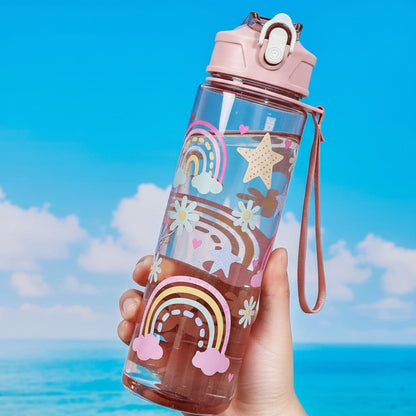 25.4oz Kids Water Bottle with Straw Portable Leak-Resistant Inviteck
