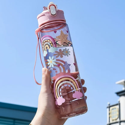 25.4oz Kids Water Bottle with Straw Portable Leak-Resistant Inviteck