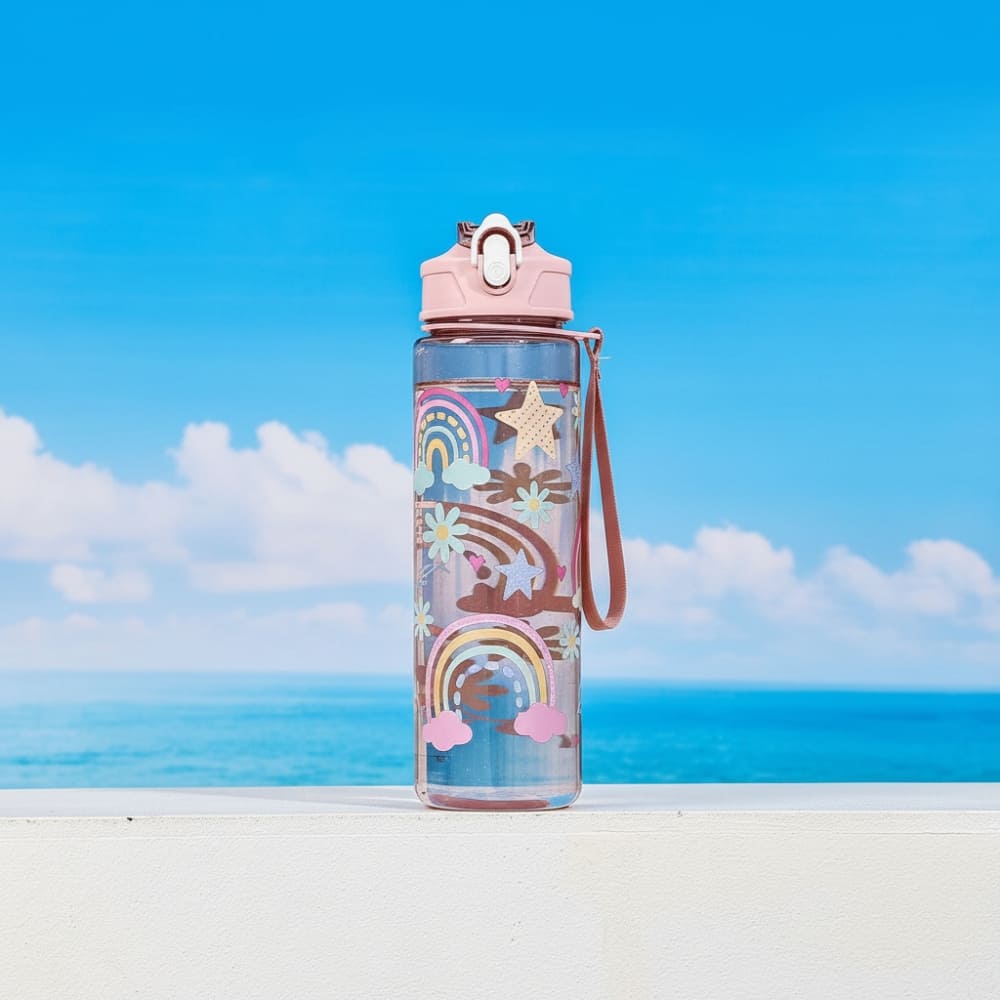 25.4oz Kids Water Bottle with Straw Portable Leak-Resistant Inviteck