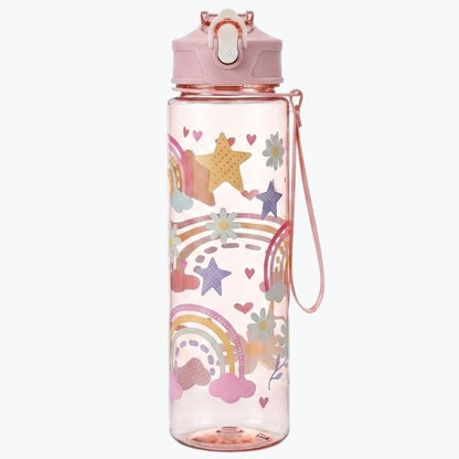 25.4oz Kids Water Bottle with Straw Portable Leak-Resistant Inviteck