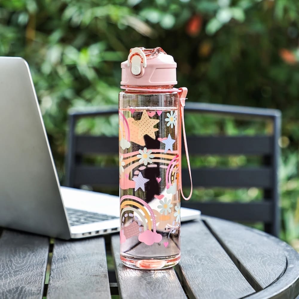 25.4oz Kids Water Bottle with Straw Portable Leak-Resistant Inviteck