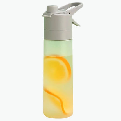 Gradient Frosted Spray Water Bottle with Straw Inviteck