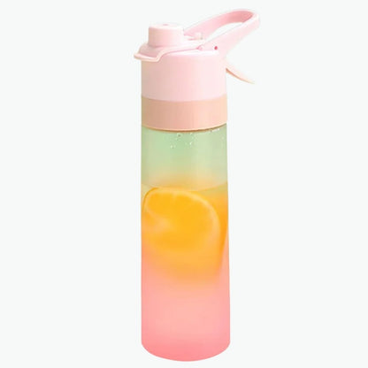 Gradient Frosted Spray Water Bottle with Straw Inviteck